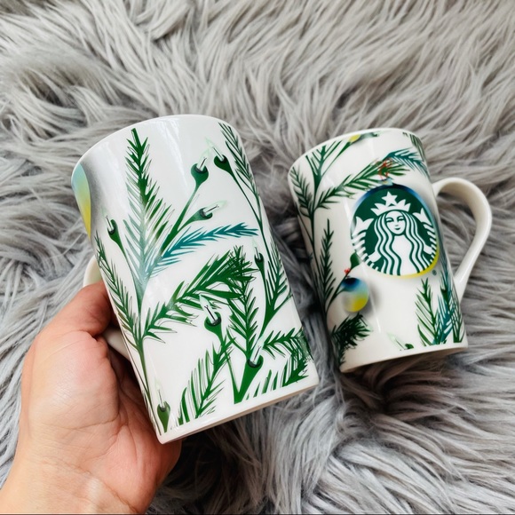 Starbucks seasonal mug | pair | Holly | ornaments - Picture 7 of 9